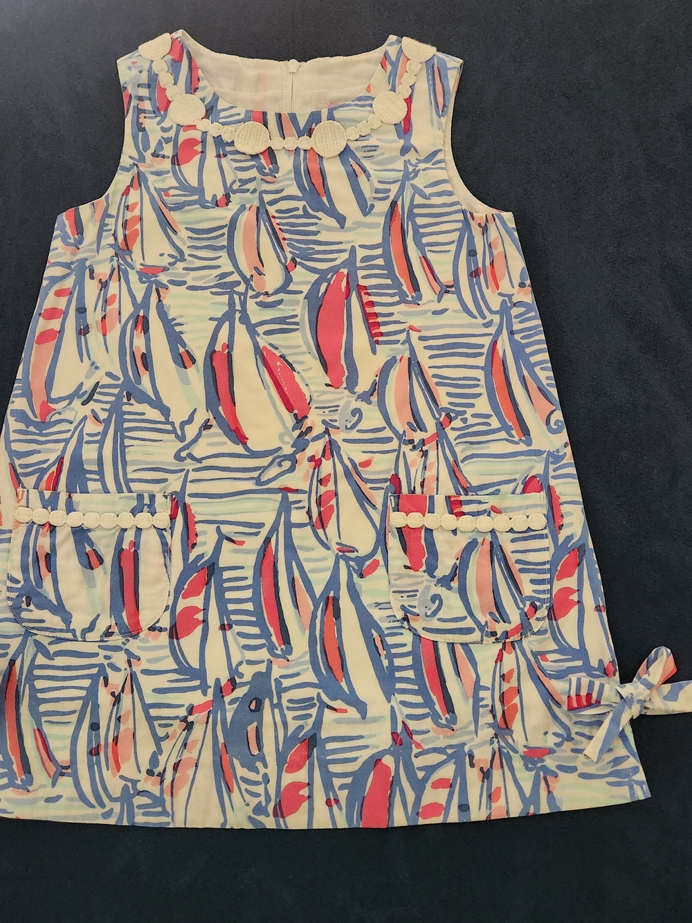 Lilly Pulitzer Red Right Return Sailboat Printed Shift Dress Toddler Size 3